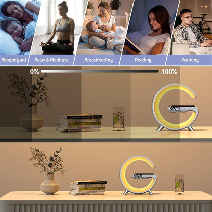 Privileged Collection G-Lamp: 3-in-1 Wireless Charging, Alarm Clock, and RGB Ambient Light