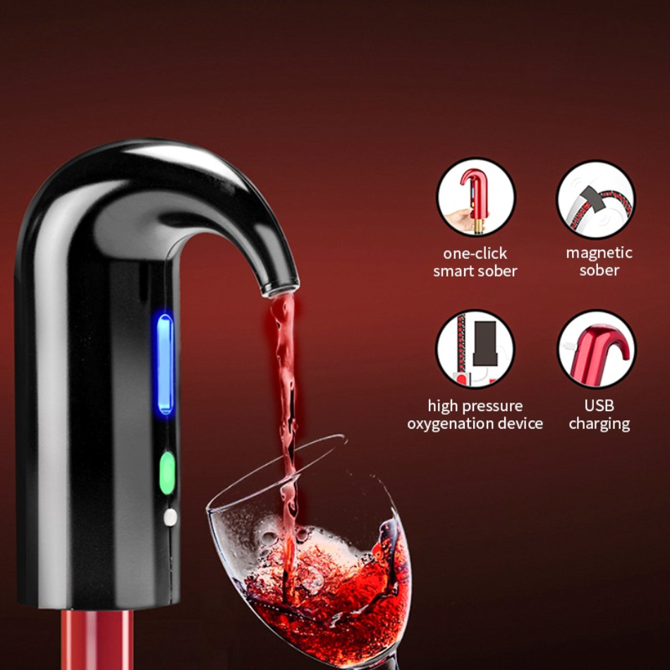 Instant Aerating Wine Decanter - Smart Electric Pourer & Dispenser