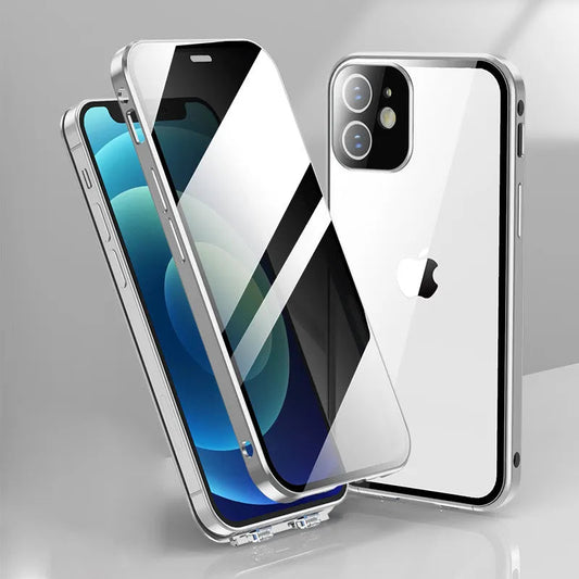 Privileged Magnetic Adsorption Metal Bumper Case for iPhone - Sleek 360-Degree Protection
